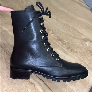 Stuart weitzman leather norri combat boots